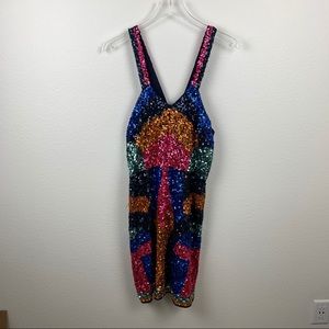 Asos Maya Tall Colorful Sequin Mini Dress